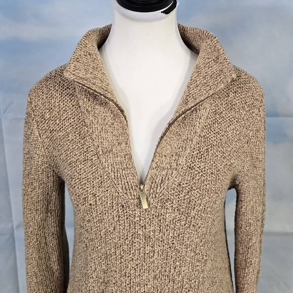 LANDS' END | COTTON BLEND KNIT MOCK NECK QUARTER ZIP TUNIC SWEATER -NWOT! - Picture 9 of 15